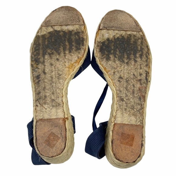 Lauren Ralph Womens 9.5B Espadrille Wedge Navy Blue Sandal Close Toe Sling Back - Picture 9 of 9